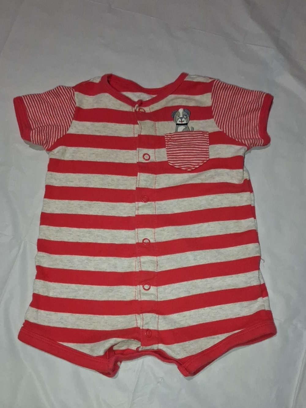 🐶 ADORABLE CARTER'S "SUPER DOG" STRIPED ROMPER 🐶 6M